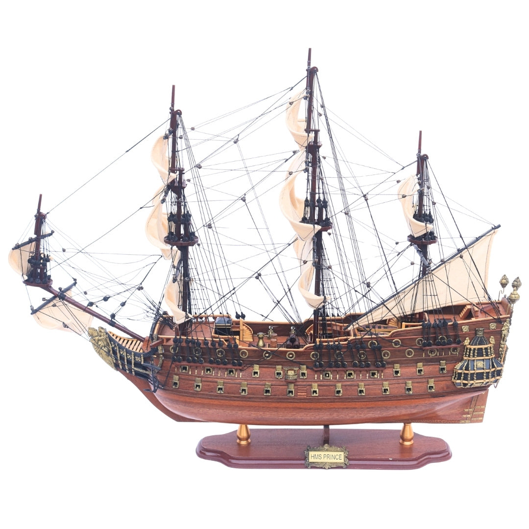 Grande modello esclusivo del veliero HMS Prince da 94 cm con possibilità di personalizzazione tramite incisione