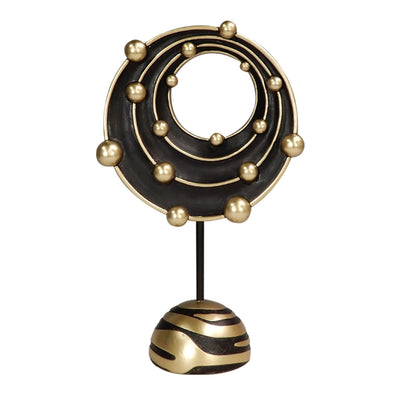 Grande figura decorativa Sistema solare con possibilità di personalizzazione con incisione, ideale come regalo - altezza 20,2 cm, dorato e nero, stile moderno e glamour