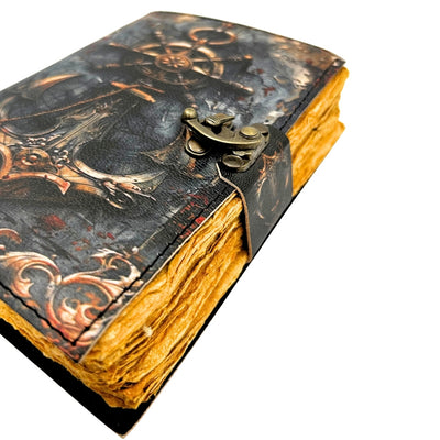 Taccuino in Pelle Retrò Marina 200 pagine con possibilità di personalizzazione tramite incisione, ideale come regalo per artisti e viaggiatori, realizzato in pelle naturale di capra, colore vintage, dimensioni 18 x 13 cm