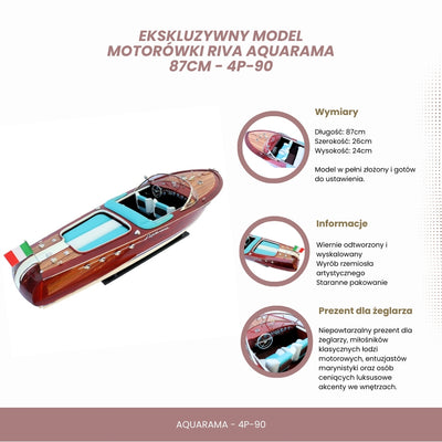Modello esclusivo di motoscafo Riva Aquarama 87cm con possibilità di personalizzazione con incisione