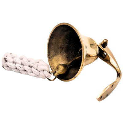 Campana da nave in ottone da 7,5 cm con possibilità di incisione - Regalo ideale in stile marinaro - Colore oro, decorazione retrò per casa o cucina