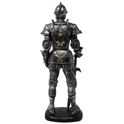 Figura Decorativa Cavaliere in Armatura 39 cm Argento con Possibilità di Incisione Personalizzata