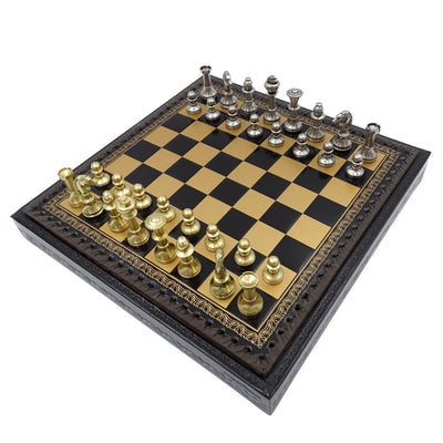 Scacchi esclusivi in ottone Italfama 28x28 cm con incisione personalizzata