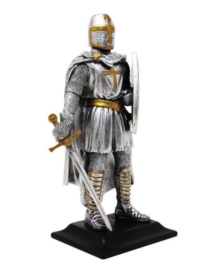 Grande statuetta del cavaliere teutonico in poliresina con possibilità di personalizzazione con incisione