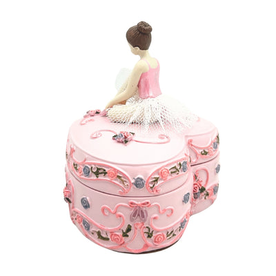 Carillon scatola ballerina cuore Lago dei Cigni con possibilità di incisione personalizzata, rosa, 12,5 cm, regalo ideale per compleanni o anniversari