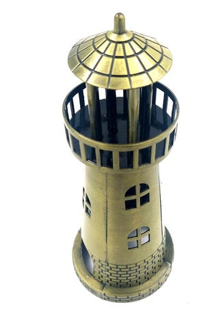 Faro Portacandela per Tealight 18,5 cm in Oro Antico con Opzione di Incisione