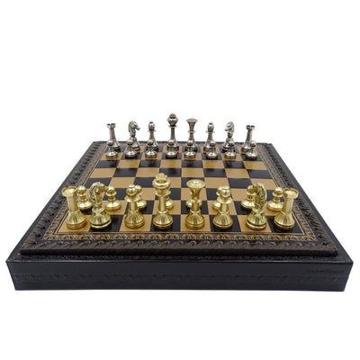 Scacchi esclusivi in ottone Italfama 28x28 cm con incisione personalizzata