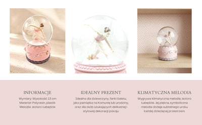 Ballerina Danzante in Globo di Vetro 12 cm con Possibilità di Personalizzazione Incisa - Elegante Decorazione Pastello per Regalo agli Amanti del Balletto, Realizzata in Polyresina e Vetro