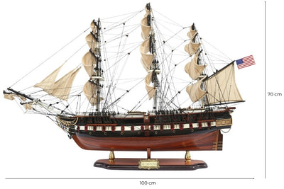Grande modello esclusivo del veliero USS Constitution da 100 cm con possibilità di personalizzazione tramite incisione