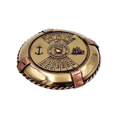 Elegante Calendario Marinaro in Ottone con Possibilità di Personalizzazione Incisa
