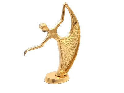 Figura decorativa dorata Danzatrice in alluminio con possibilità di personalizzazione con incisione