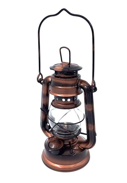 Lampada a petrolio da marinaio in stile retrò DT245F con possibilità di personalizzazione tramite incisione, ideale come regalo, realizzata in vetro e lamiera, altezza 19 cm, design marinaro