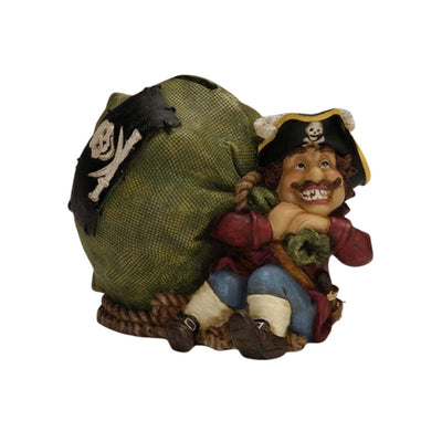 Salvadanaio Decorativo Pirata con Tesoro 14 cm con possibilità di personalizzazione con incisione