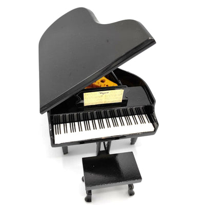 Mini Pianoforte con possibilità di personalizzazione incisa, nero, fatto a mano in balsa, scala 1:10, ideale come regalo per pianisti e amanti della musica, altezza 8 cm