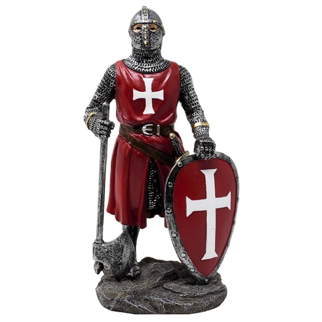 Statuetta Cavaliere Crociato 18,5 cm in polyresina con possibilità di personalizzazione con incisione