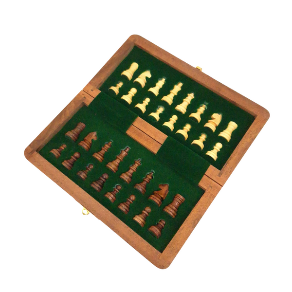 Scacchi magnetici in legno 17x17 cm con incisione personalizzata