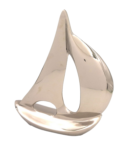 Elegante Modello di Yacht in Metallo 36 cm con Possibilità di Personalizzazione Incisa