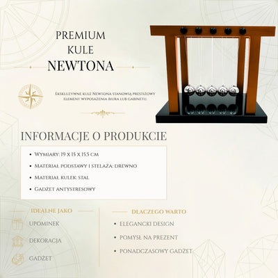 Eleganti Sfere di Newton Premium Grandi su Base in Legno con Possibilità di Personalizzazione tramite Incisione