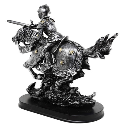 Statuetta Cavaliere a cavallo 31 cm – Polyresina dipinta a mano con possibilità di personalizzazione incisione