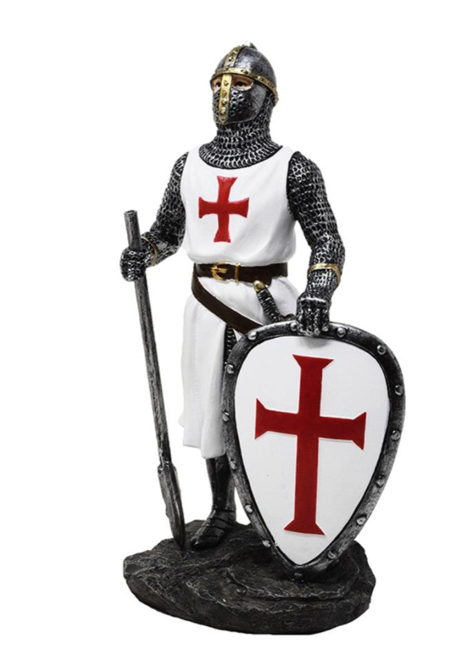 Statuetta del Cavaliere Templare 18,5 cm in poliresina con possibilità di personalizzazione con incisione