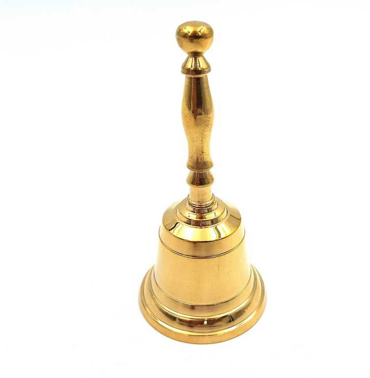 Campanello a Mano in Ottone 11,5 cm con Possibilità di Personalizzazione Incisa