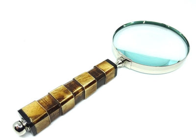 Elegante Lente d'Ingrandimento per Lettura con Manico in Osso NC1099A con Possibilità di Incisione Personalizzata, Scocca Argentata in Ottone, Perfetta come Regalo per Anziani, Nonni o Collezionisti, Altezza 24,5 cm