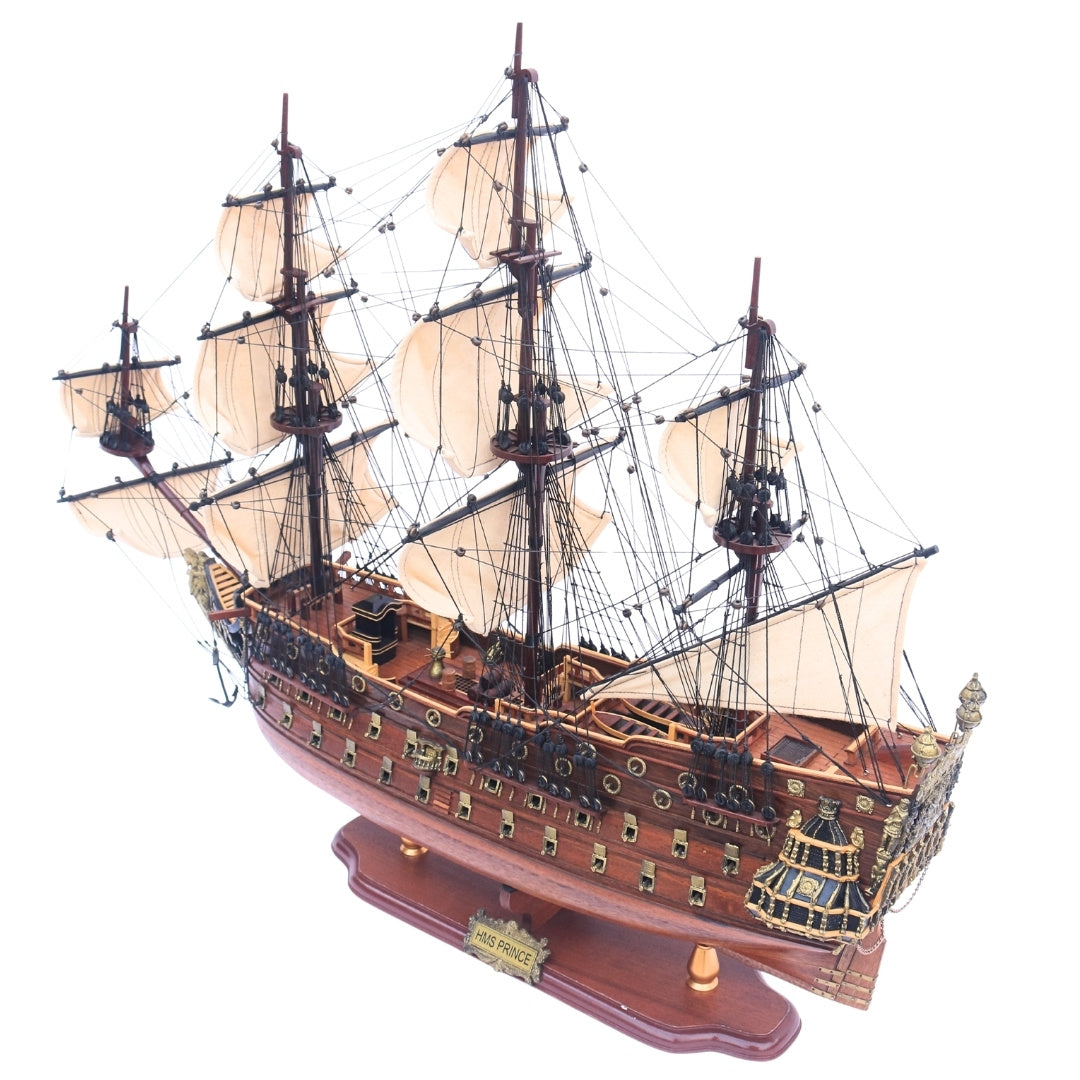 Grande modello esclusivo del veliero HMS Prince da 94 cm con possibilità di personalizzazione tramite incisione