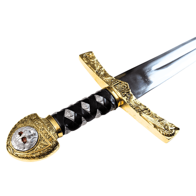 Replica della Spada Excalibur del Re Artù con Incisione – 98,5 cm, Lama in Acciaio, Impugnatura in Ottone