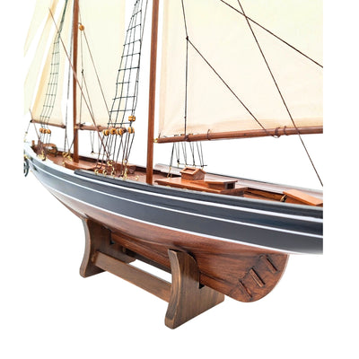 Modello di Sgusciante Bluenose 78 cm con Incisione - Elegante Decorazione Marina in Legno, Regalo per Amanti della Vela e della Storia Marittima con Vele Naturali