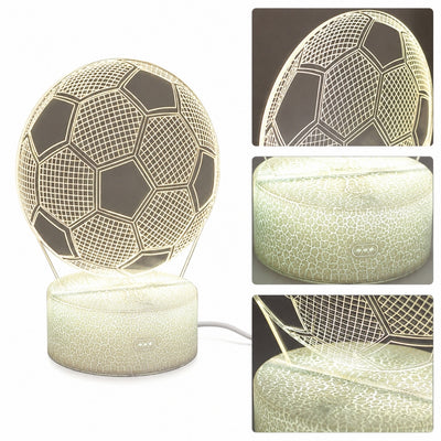 Lampada da notte a forma di pallone con possibilità di personalizzazione tramite incisione - Regalo ideale per gli amanti del calcio - altezza 17 cm - 3 colori disponibili - Alimentazione USB o 3 batterie AAA