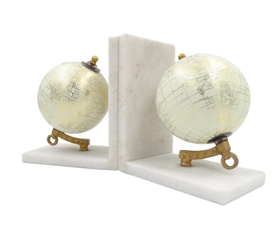 Fermalibri in marmo Globus GLB-85 con incisione