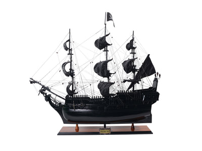 Modello di Nave Pirata Perla Nera BP80R con possibilità di incisione personalizzata, lunghezza 89 cm, regalo esclusivo per ogni occasione, artigianato artistico, base in legno