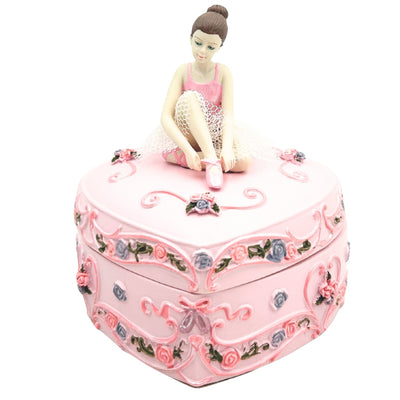 Carillon scatola ballerina cuore Lago dei Cigni con possibilità di incisione personalizzata, rosa, 12,5 cm, regalo ideale per compleanni o anniversari