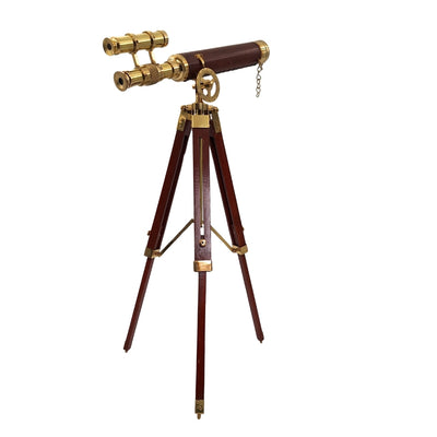 Cannocchiale su Treppiede in Ottone 57 cm con Possibilità di Personalizzazione Incisa
