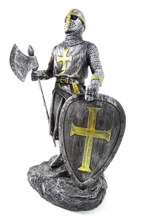Statuetta di cavaliere crociato 18 cm con possibilità di personalizzazione tramite incisione