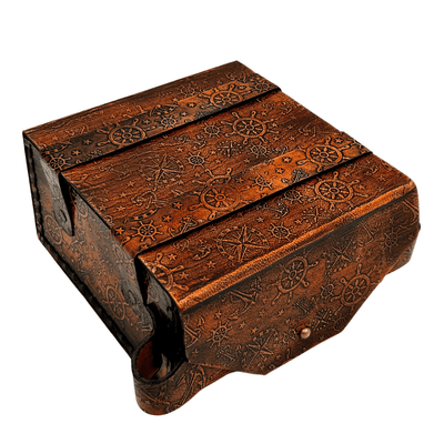 Sestante in ottone retrò in custodia di pelle - elegante strumento di navigazione con possibilità di incisione - regalo ideale per appassionati di vela e storia - dimensioni 13x12x7 cm