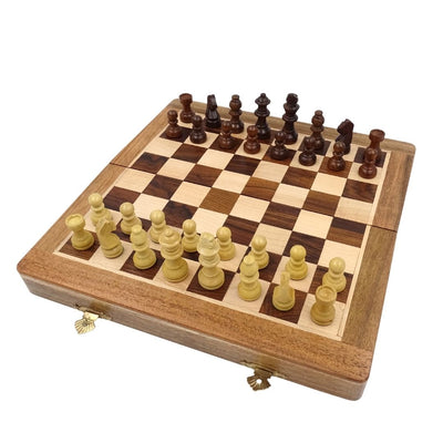 Scacchi magnetici in legno 30x30 cm pieghevoli G614 con incisione