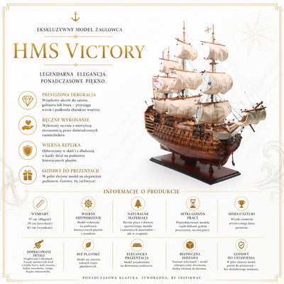 Esclusivo modello di veliero HMS Victory VIC80R