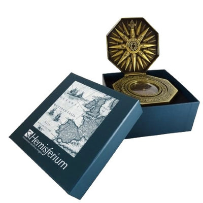 Esclusiva bussola magnetica Cardan H43 in ottone e legno con incisione personalizzata