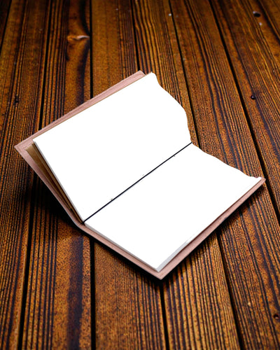 Il mio diario dei desideri – taccuino in pelle marrone fatto a mano 22 × 12 × 1,5 cm, 80 pagine