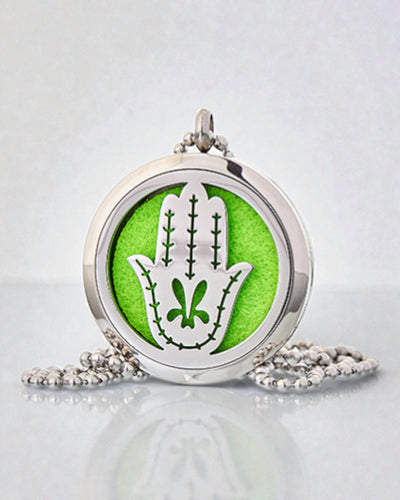 Hamsa Aura – Collana da aromaterapia Mano di Fatima 30 mm