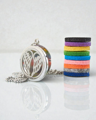 Collana Aromalife Ali angeliche – Medaglione segreto del profumo Ali d’angelo 30 mm