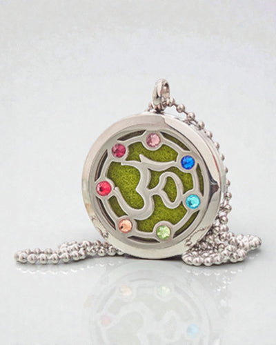 Collana Aromalife Chakra OM – Medaglione portaprofumo 30 mm