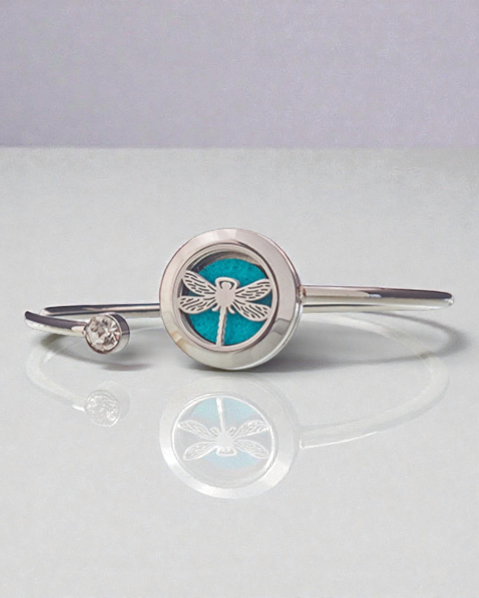 Braccialetto Aromalife Spirito del Drago – Medaglione portaprofumo con libellula 20 mm