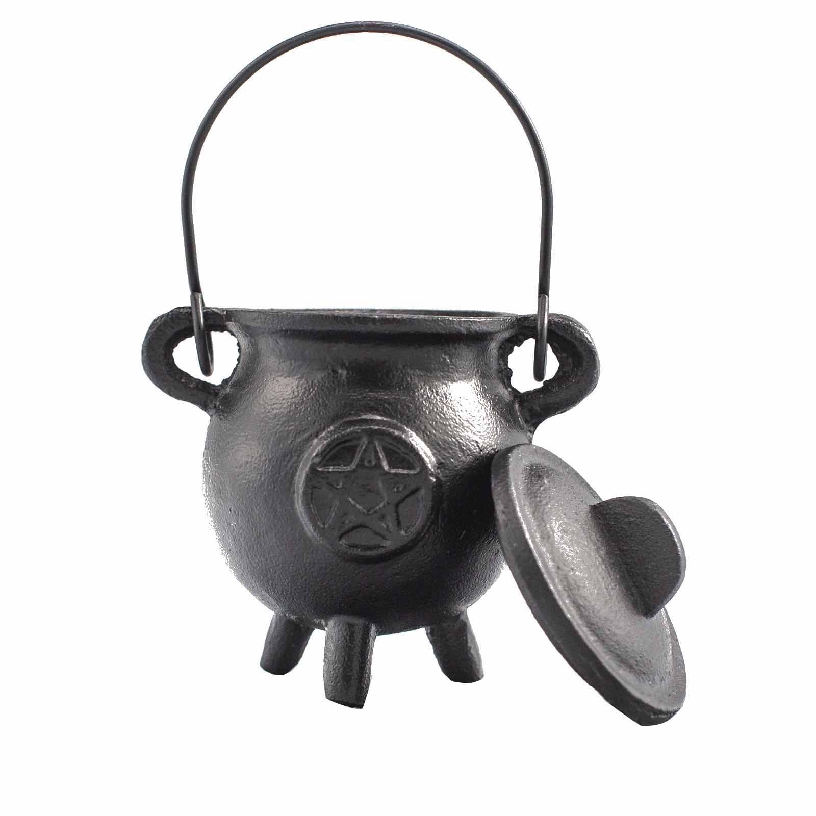 Calderone rituale in ferro con pentagono 6,5x13 cm