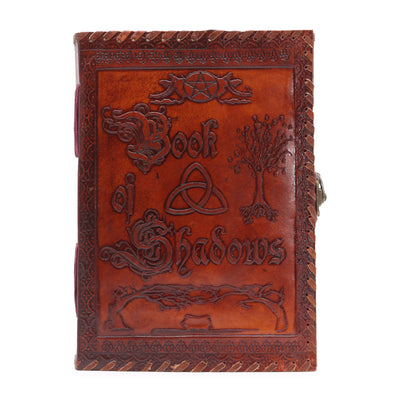 Libro delle Ombre in Pelle Naturale di Colore Marrone Scuro