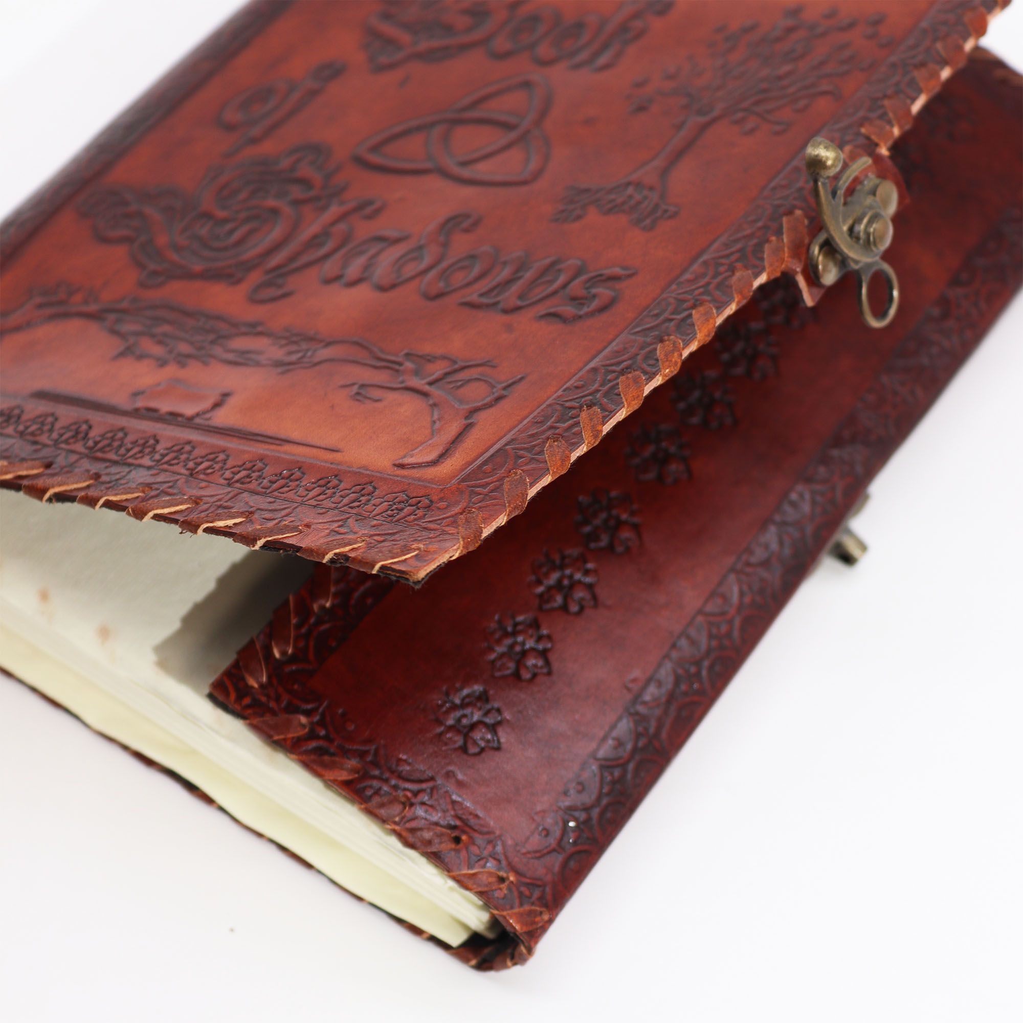 Libro delle Ombre in Pelle Naturale di Colore Marrone Scuro
