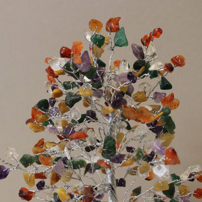 Albero della fortuna con base in orgonite - 320 pietre colorate - decorazione d'effetto per casa o regalo - base stabile in orgonite - simbolo di energia positiva e armonia