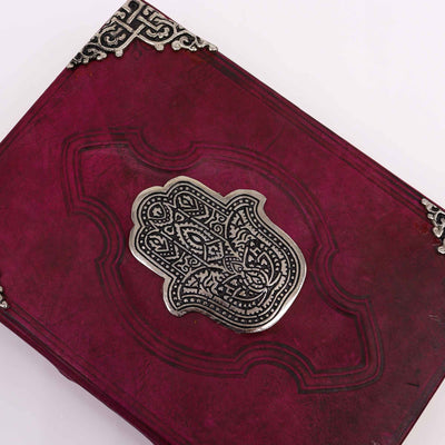 Libro Hefty Red Tan con Decorazione Hamsa