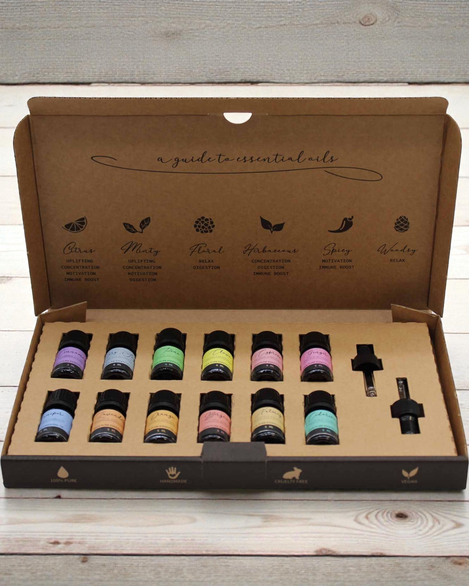 Armonia autunnale della natura – Set di lusso di 12 oli essenziali da 5 ml con contagocce